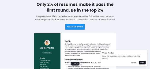 Resume website